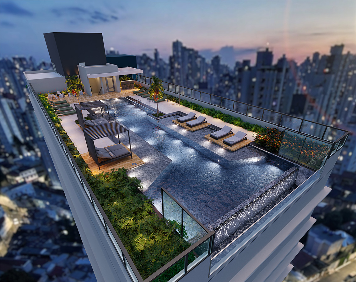 Perspectiva ilustrada do ROOFTOP